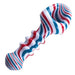 Crush Shovel Head Spoon Pipe in Red, White, and Blue Borosilicate Glass, Top View