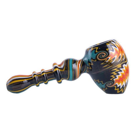 Crush Tomahawk Eye Candy Bubbler in Vibrant Swirls - Side View for Dry Herbs