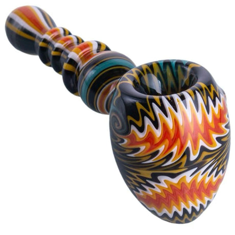 Crush Tomahawk Eye Candy Bubbler in Black - Borosilicate Glass Hand Pipe for Dry Herbs, Side View