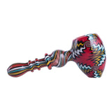 Crush Tomahawk Eye Candy Bubbler in vibrant colors, side view, for dry herbs, made of borosilicate glass