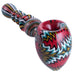 Crush Tomahawk Eye Candy Bubbler in Red with Vibrant Swirl Patterns, Borosilicate Glass, Side View