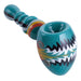 Crush Tomahawk Eye Candy Bubbler in Teal, Borosilicate Glass Hand Pipe for Dry Herbs, Side View