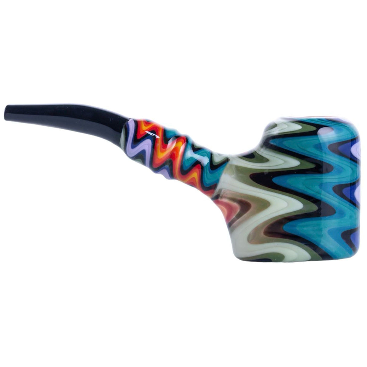 Crush Headdy Sherlock Hand Pipe in Multicolor Borosilicate Glass - Side View