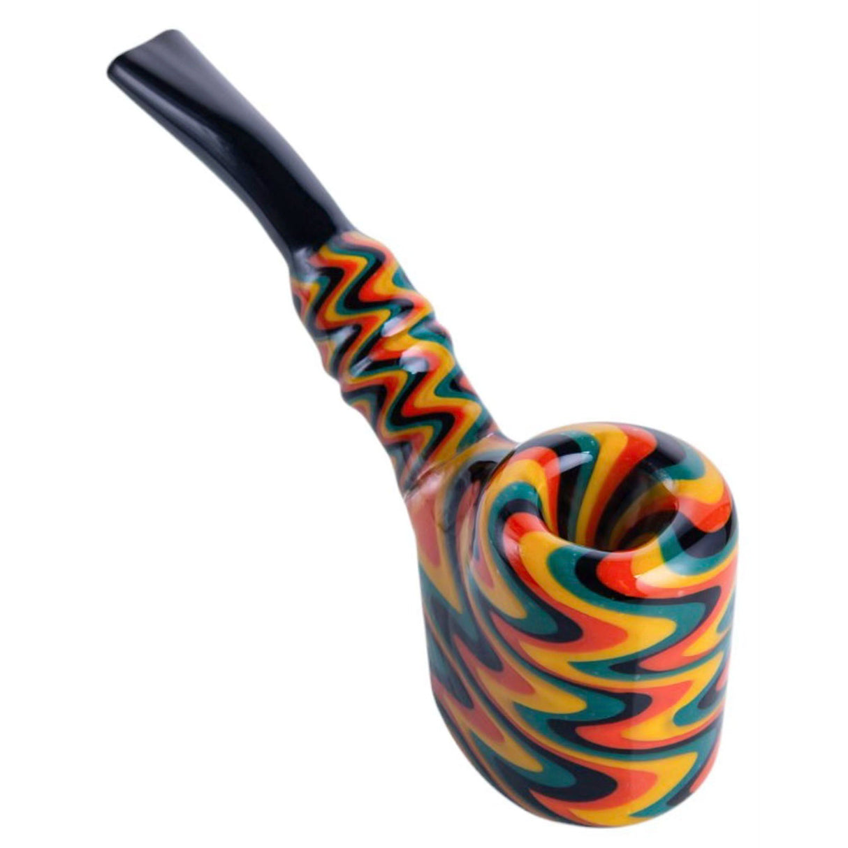 Crush Headdy Sherlock Hand Pipe in Aztec colors, made of Borosilicate Glass, for Dry Herbs