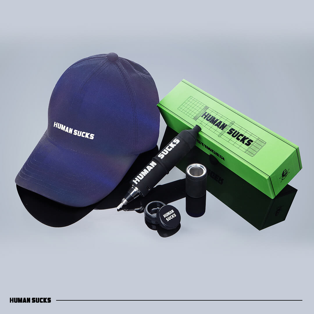 Electric Honey Straw w/ HUMAN SUCKS Classic Dab Hat Set