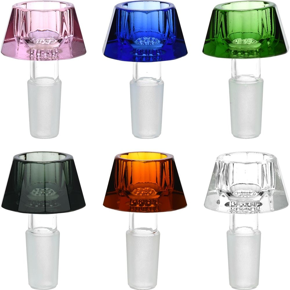 Elegant Faceted Crystalline Herb Slide | 14mm M | Assorted Colors | 6 Pack