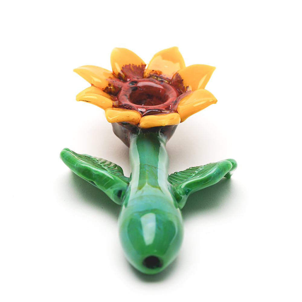 Empire Glassworks Sunflower Hand Pipe, 5.5" Borosilicate Glass, USA Made, Front View