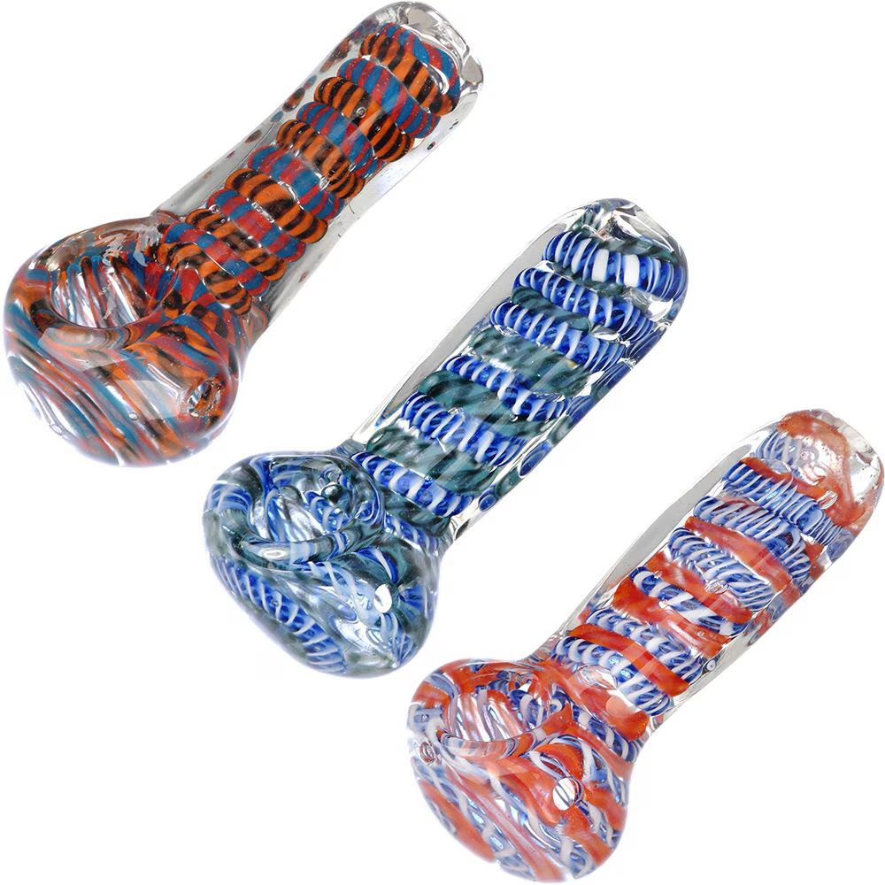 End Of My Rope Square Stem Glass Spoon Pipe | 3.5" | Colors Vary