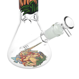 Eye Of The Shroom Glass Beaker Water Pipe | 10" | 14mm F | Colors Vary