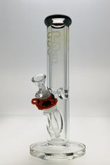 TAG - 12" Straight Tube 50x9MM - 18/14MM Downstem (3.75") Wavy Sandblasted Logo - Clear .02