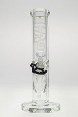 TAG - 12" Straight Tube 50x9MM - 18/14MM Downstem (3.75") Wavy Sandblasted Logo - Clear .02