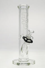 TAG - 12" Straight Tube 50x9MM - 18/14MM Downstem (3.75") Wavy Sandblasted Logo - Clear .02