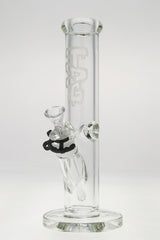 TAG - 12" Straight Tube 50x9MM - 18/14MM Downstem (3.75") Wavy Sandblasted Logo - Clear .02