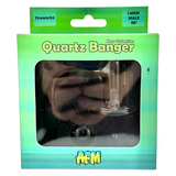 AFM Fireworks Quartz Dab Banger Set in packaging, 14MM Male 90° angle, for dab rigs