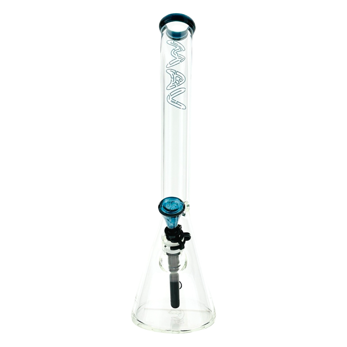 MAV Glass 18" x 9mm Bent Neck Beaker Bong with Maze Accent and Female Joint