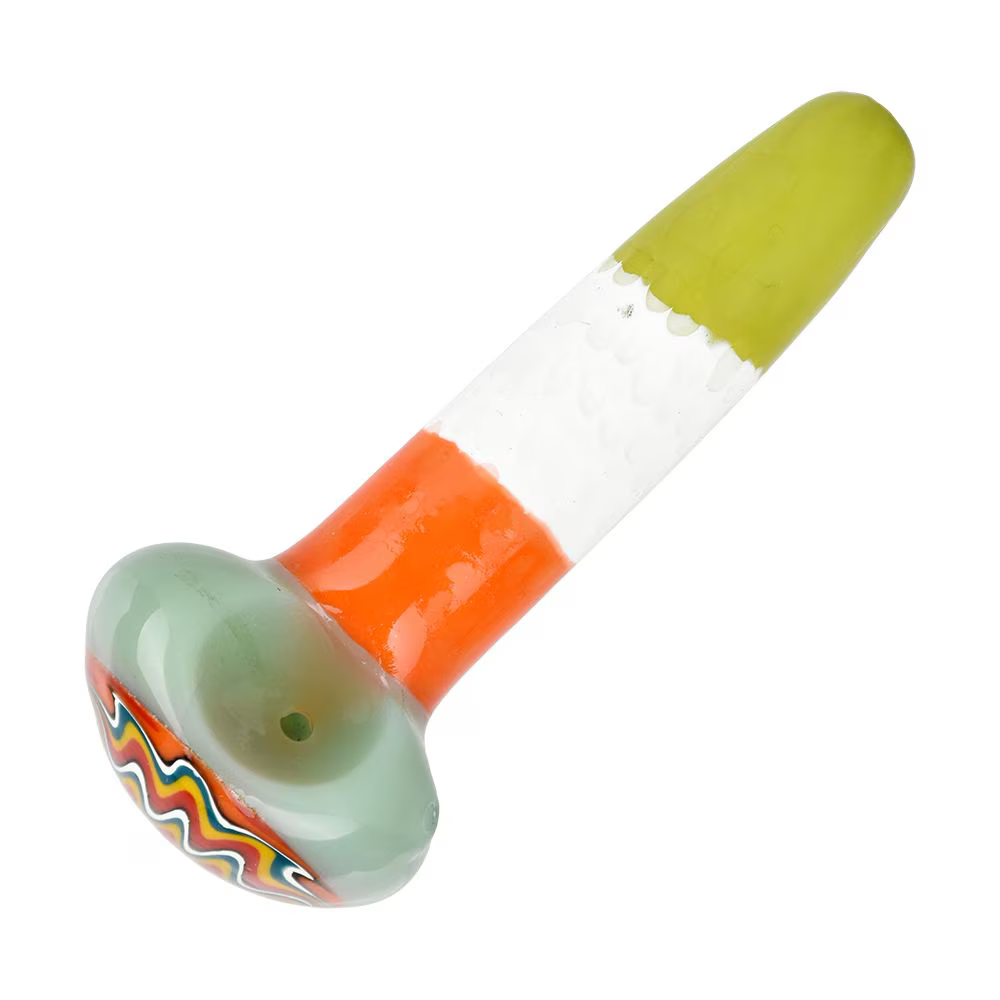 Festive Honeycomb Glass Spoon Pipe | 4.75" | Colors Vary