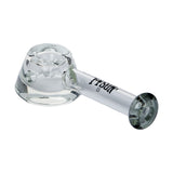 Tyson Dynamite Borosilicate Glass Hand Pipe - Clear, Side View on White Background