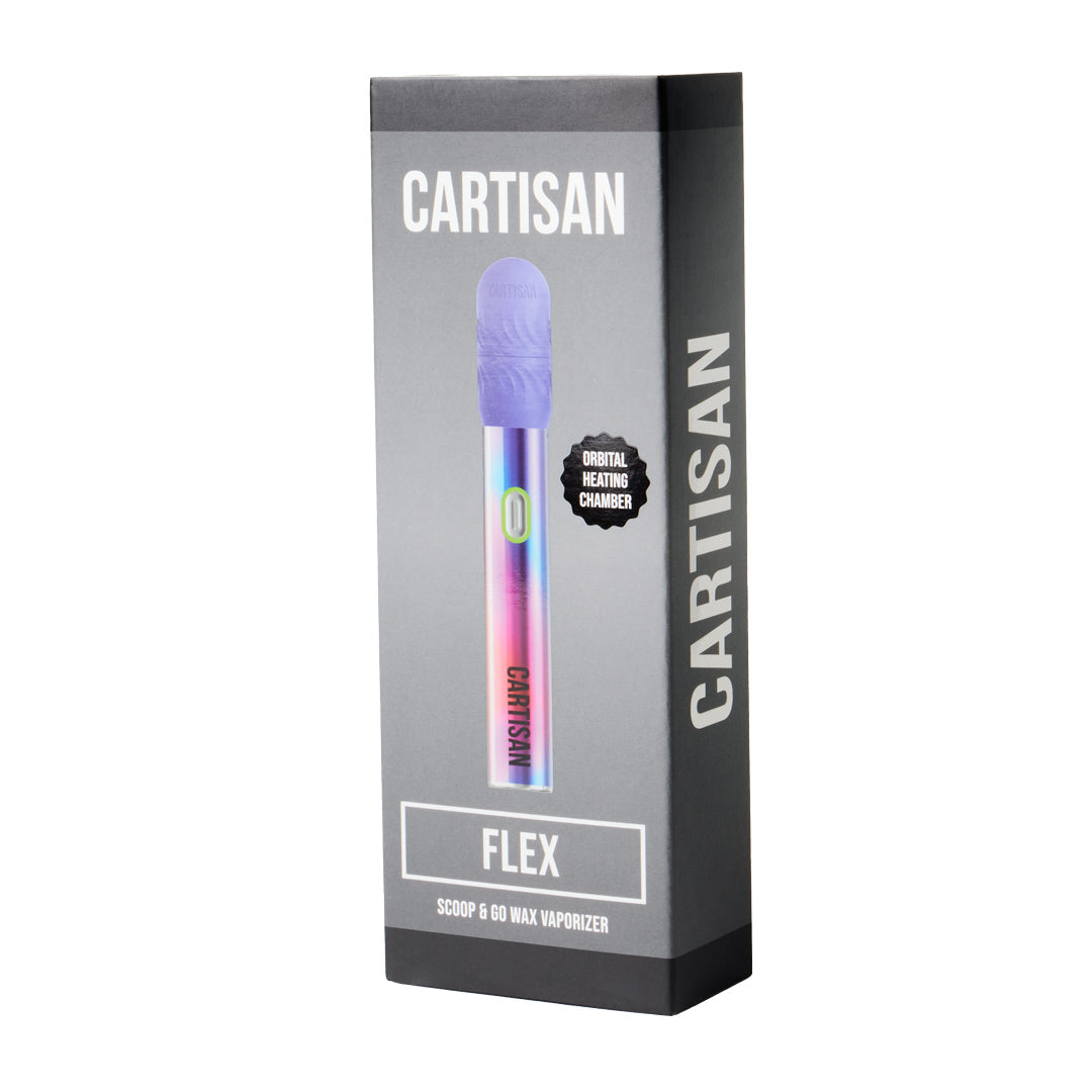 Cartisan Flex wax vaporizer kit in rainbow with 510 thread atomizer