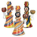 Flowering Spirals Glass Water Pipe | 5.5" | 10mm F | Colors Vary