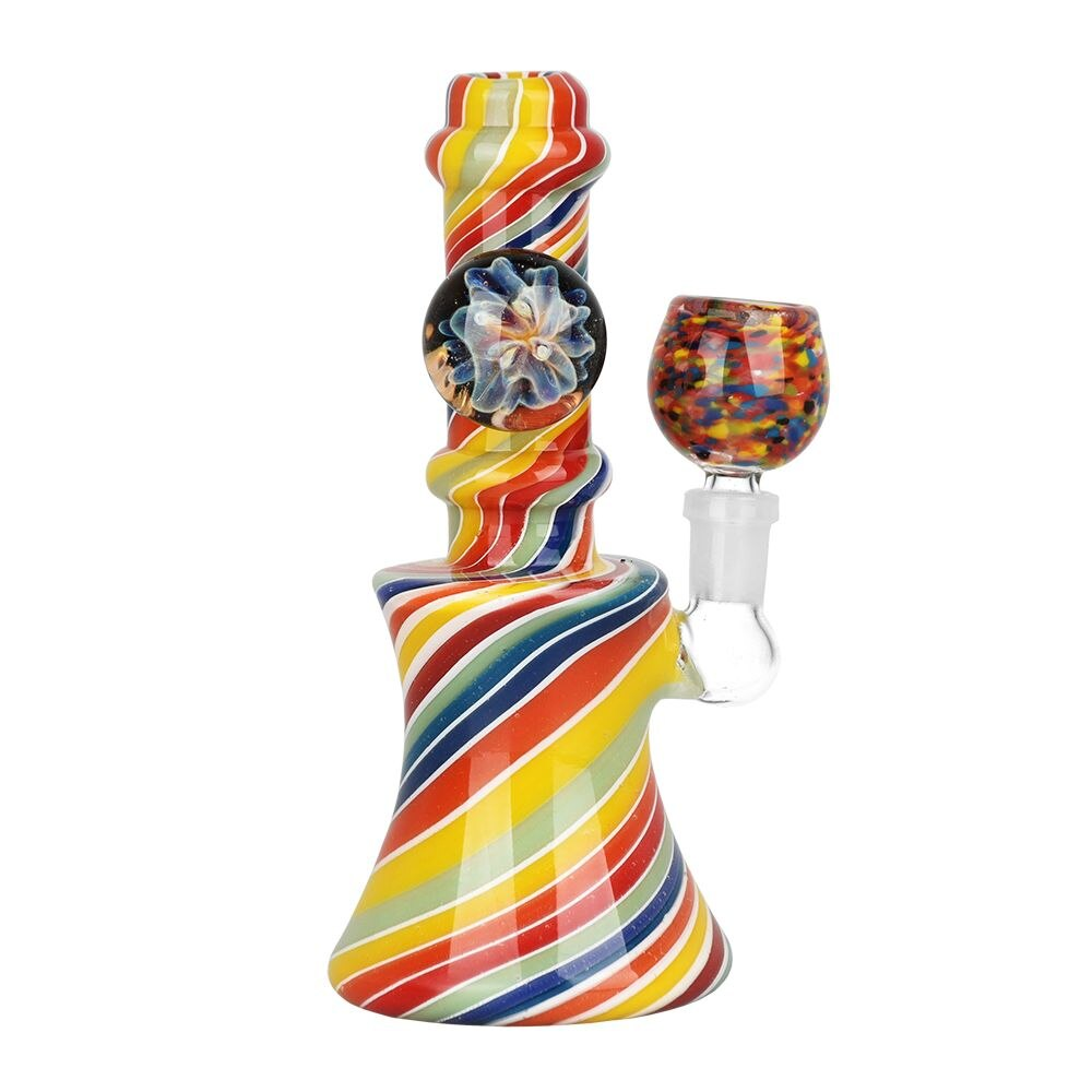 Flowering Spirals Glass Water Pipe | 5.5" | 10mm F | Colors Vary