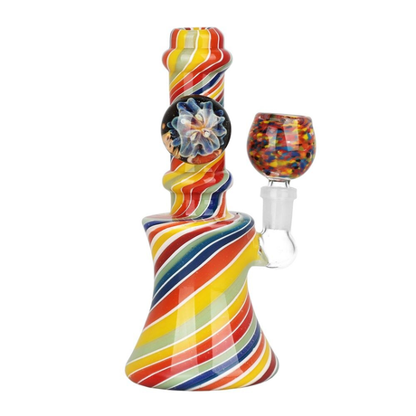 Flowering Spirals Glass Water Pipe | 5.5" | 10mm F | Colors Vary