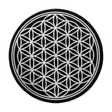 East Coasters 8 inch Dab Mat with Flower of Life Design, Protects Surfaces, Black and White