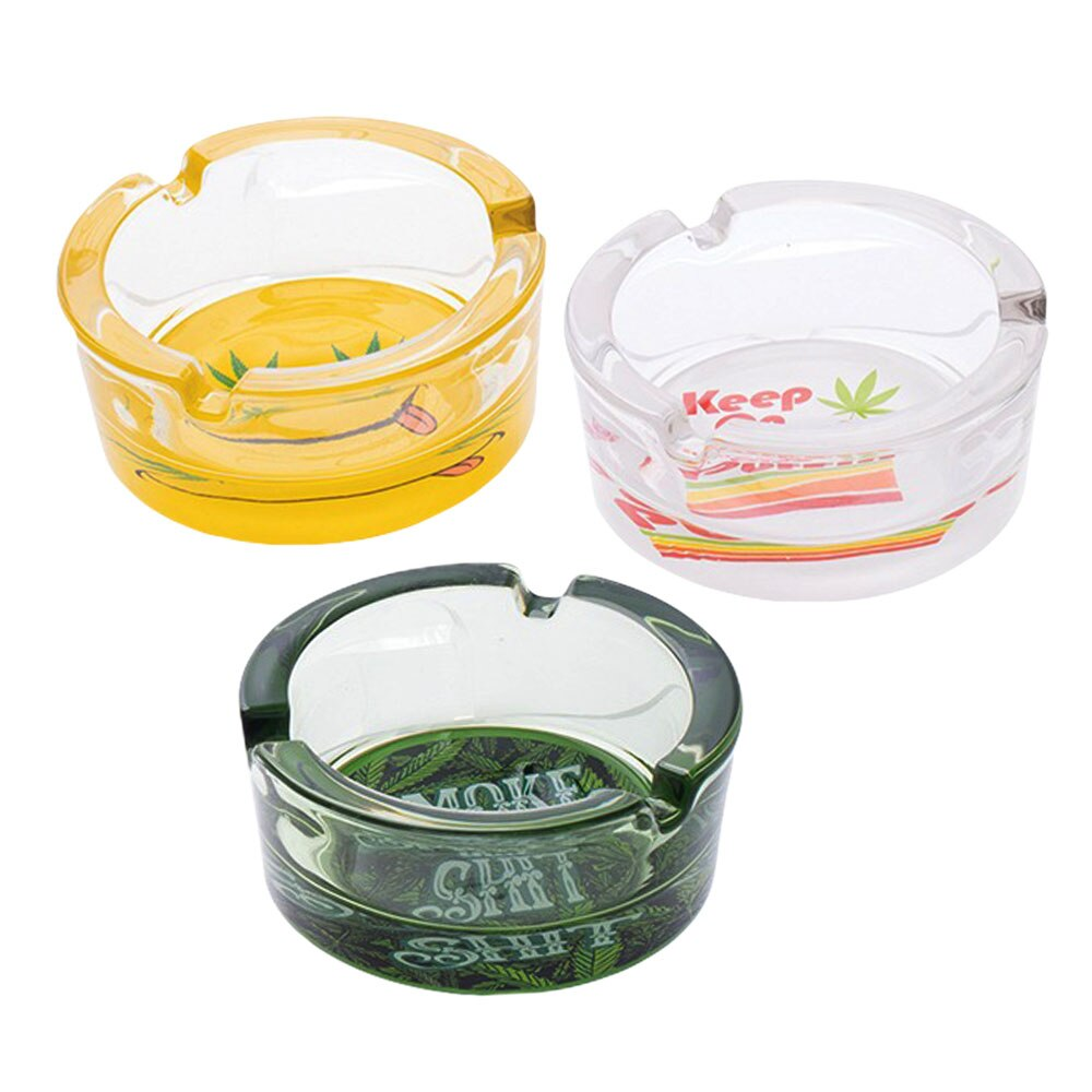 Fujima 420 Leaf Glass Ashtray | 3.5" | Assorted Styles | 6ct Display