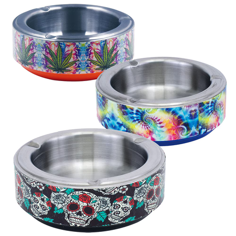 Fujima Trippy Glow In The Dark Ashtray | 4.25" | Assorted Styles | 12ct Display