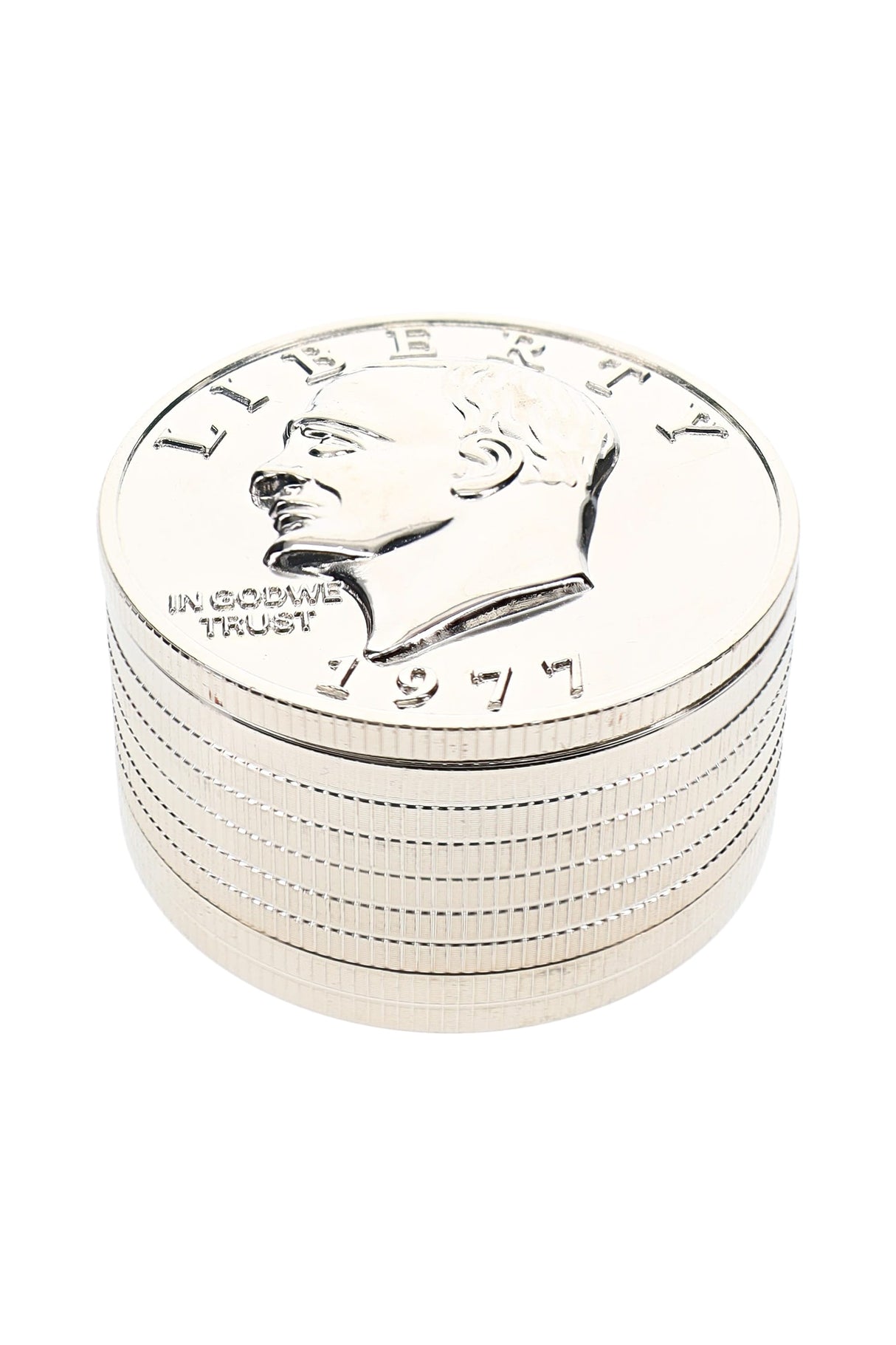 Coin 3-Part Metal Herb Grinder Pocket UFO 2 inch