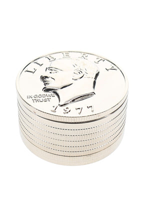 Coin 3-Part Metal Herb Grinder Pocket UFO 2 inch