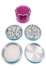 Diamond-Cut 4-Part Metal Herb Grinder “Moon Phase” – Assorted Colors