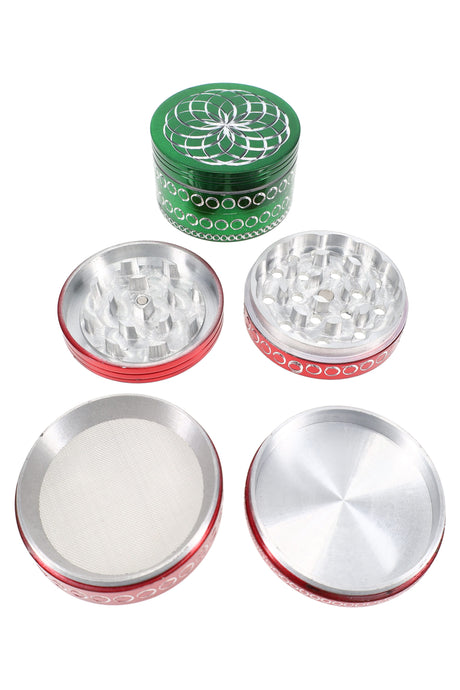 Diamond-Cut 4-Part Metal Herb Grinder “Moon Phase” – Assorted Colors