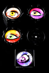 Plastic Mini 2-Part Herb Grinder Gift Set “All-Seeing Eyes” – 4-Pack – Assorted
