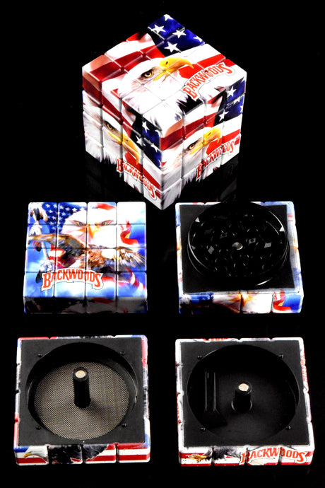 4-Part Metal Herb Grinder “Cube Solver” – 2″ – Selectable Styles