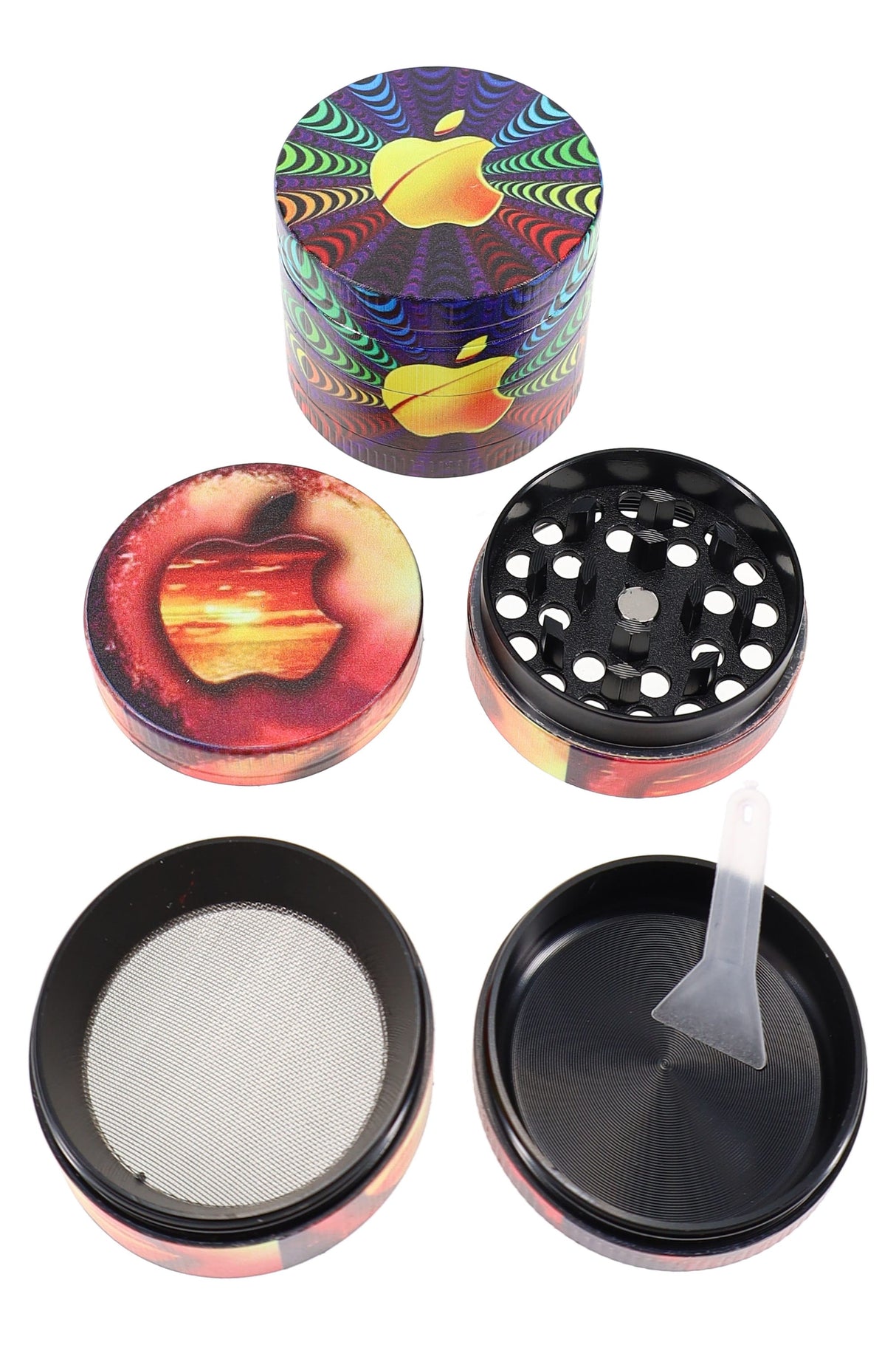 Zinc Alloy 4-Part Metal Herb Grinder “Pop Print” – Assorted