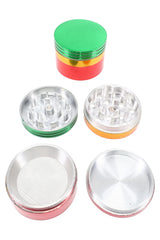 Rasta 4-Part Metal Herb Grinder “Irie Mill” – 1½″, 2″, 2½″