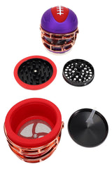 Metal Football Player Herb Grinder “Gridiron Mill” – 2¼″ 4-Part – Assorted Colors