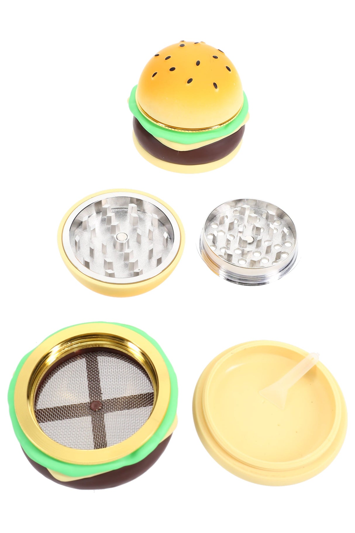 Hamburger 4-Part Metal Herb Grinder “Burger Buddy” – 1.75″