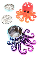 Octopus Metal Herb Grinder “Tentacle Twist” – 1¾″ – Assorted Colors
