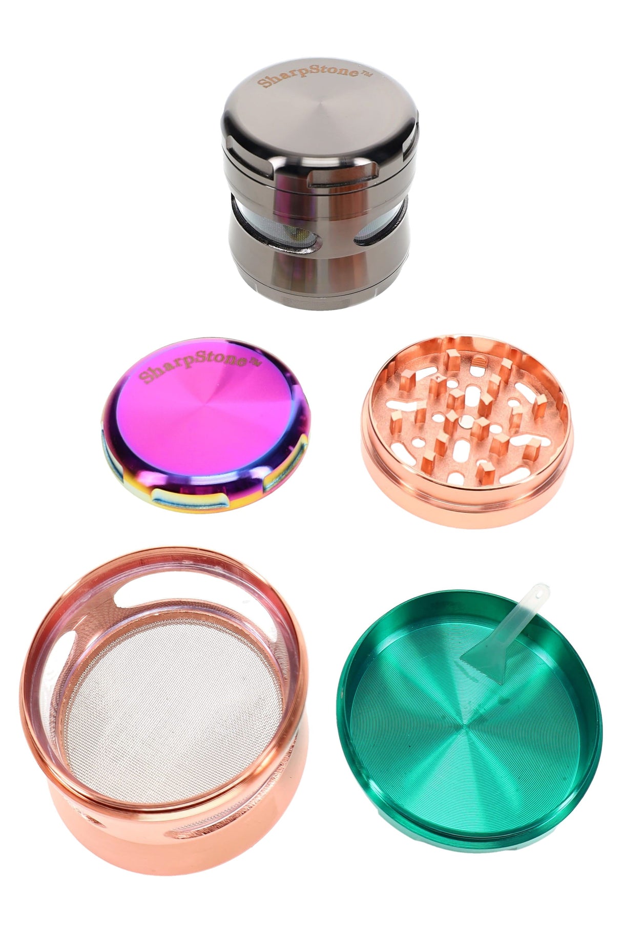 Windowed 4-Part Metal Herb Grinder 2.5 inch alternate view