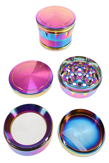 Rainbow 4-Part Metal Herb Grinder 2 inch alternate view