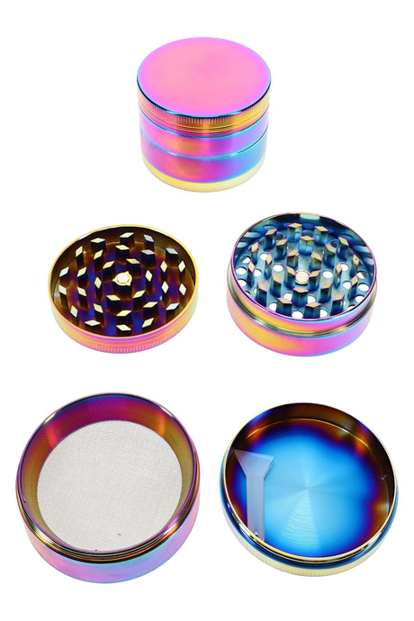 Rainbow 4-Part Metal Herb Grinder Disco Mill 2 inch alternate view