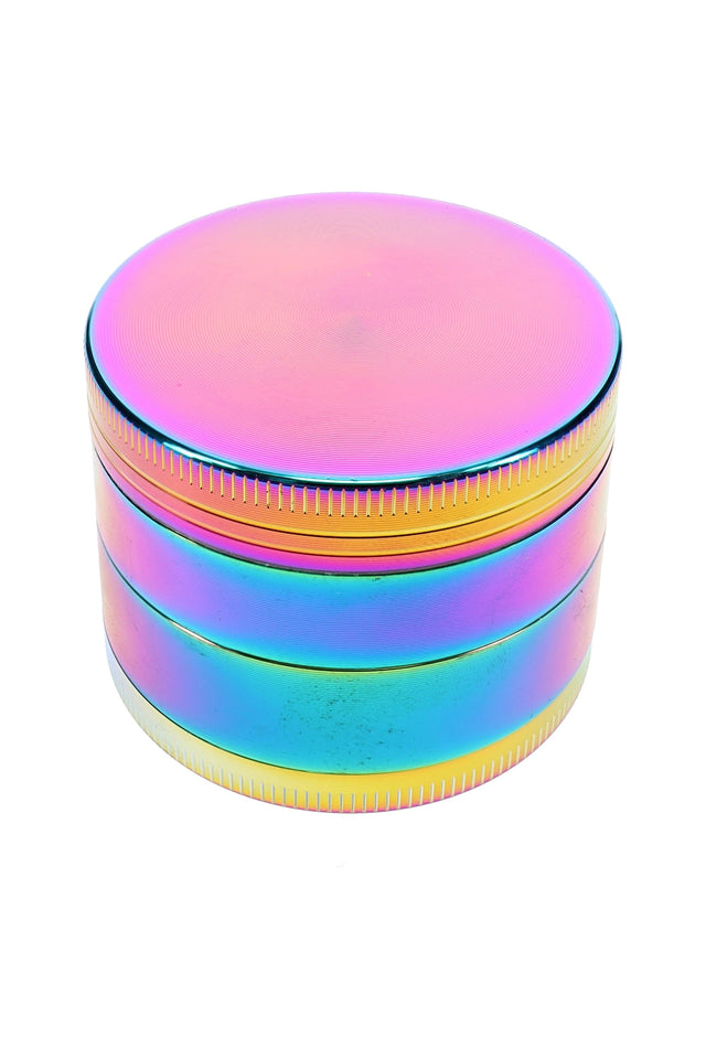 Rainbow 4-Part Metal Herb Grinder Disco Mill 2 inch