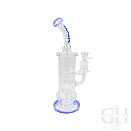 Rock Glass 14" Bent Neck Bong with Double Chamber & Matrix Perc