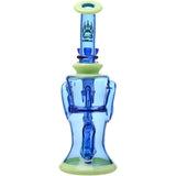 Calibear Opal Showerhead Recycler Bong with Bent Neck and Colored Glass - Front View