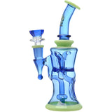 Calibear Opal Showerhead Recycler Bong with Bent Neck and Colored Glass, 8 Inches Tall