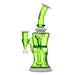 Calibear Opal Showerhead Recycler Bong in White & Light Green with Bent Neck and Female Joint