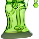 Calibear Opal Showerhead Recycler Bong with Bent Neck and Colored Glass - Close-up Side View