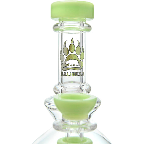 Calibear Fab Egg Dab Rig featuring Seed of Life design, 14mm female joint, front view on white background