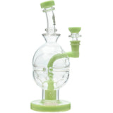 Calibear Fab Egg Dab Rig with Seed of Life Percolation and Lime Accents - 14mm Female Joint